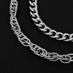 Double-layer heavy texture punk hip-hop pants chain