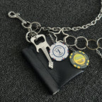 Original multi-color chip double-layer stitching trouser chain