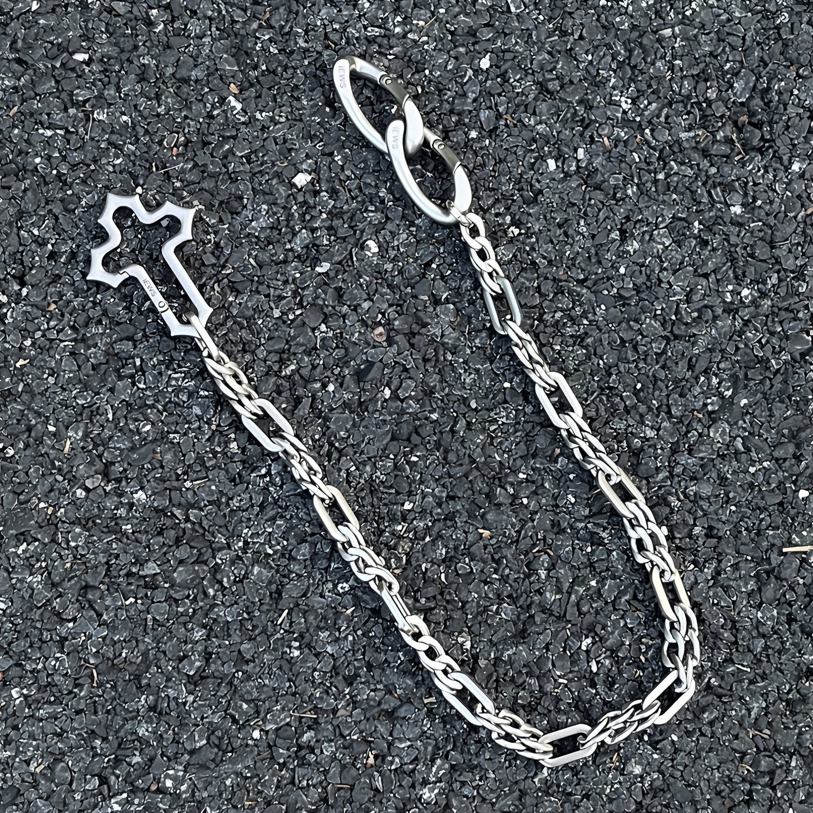 Cross stitching waist chain