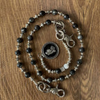 Black Flash Stone Alloy Bead Pants Chain