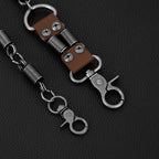 Single layer spring first layer cowhide pants chain