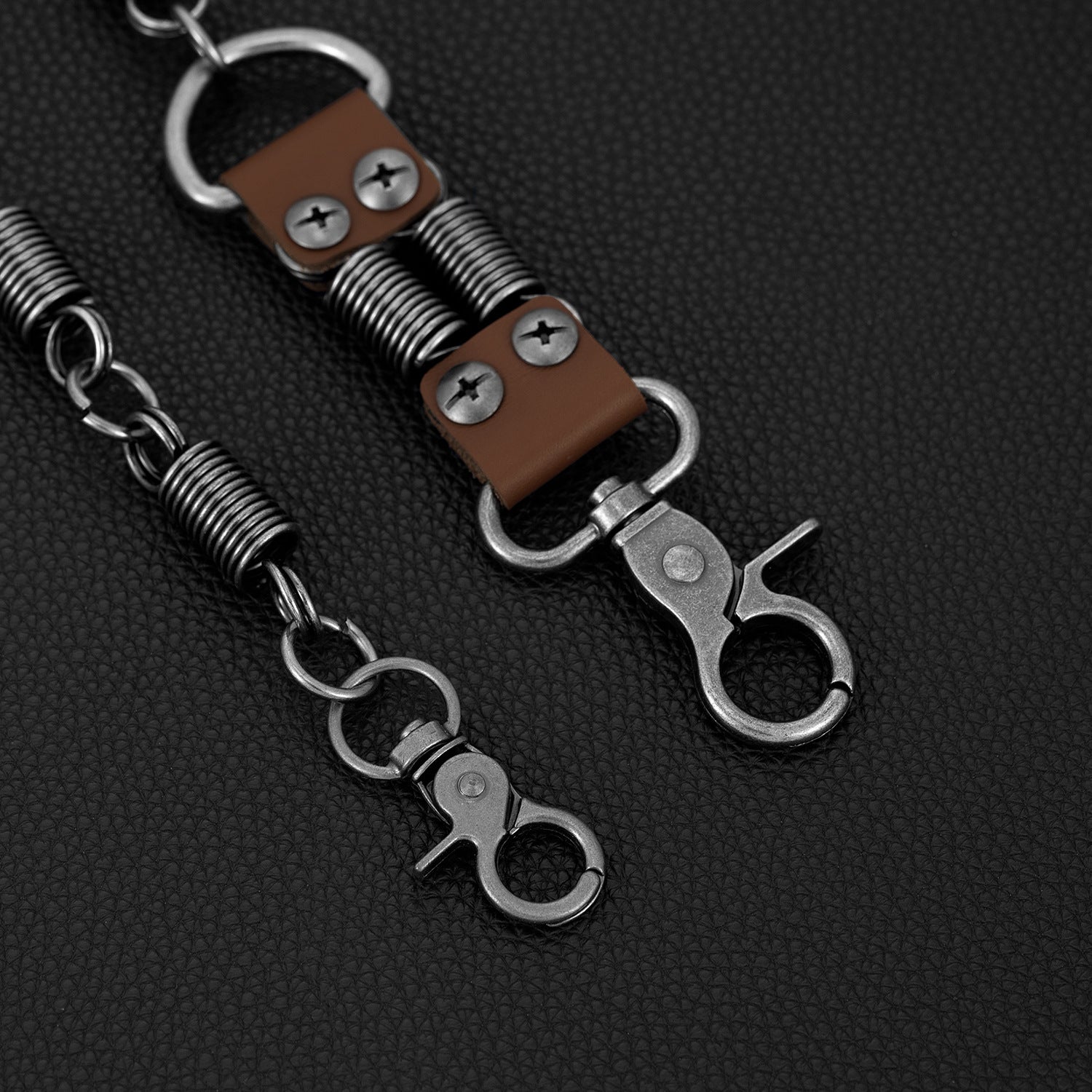 Single layer spring first layer cowhide pants chain