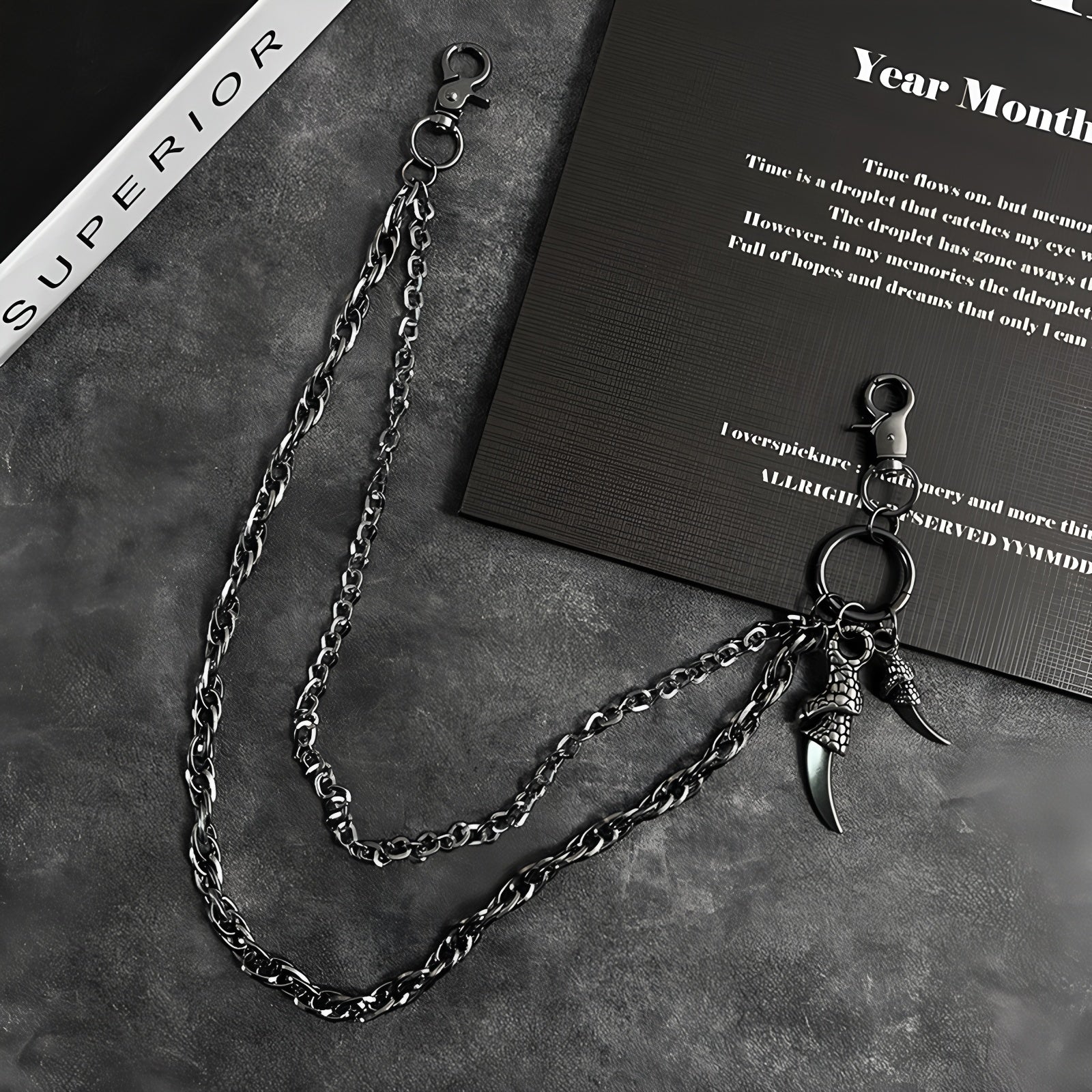 Exclusive original double chain double eagle claw pants chain