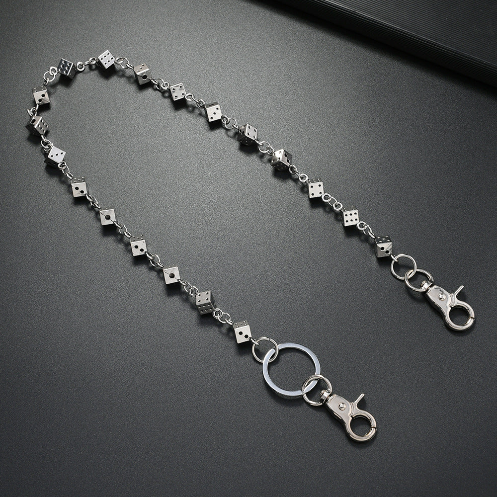 Metal dice pants chain