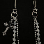 Double chain square stone personalized pants chain