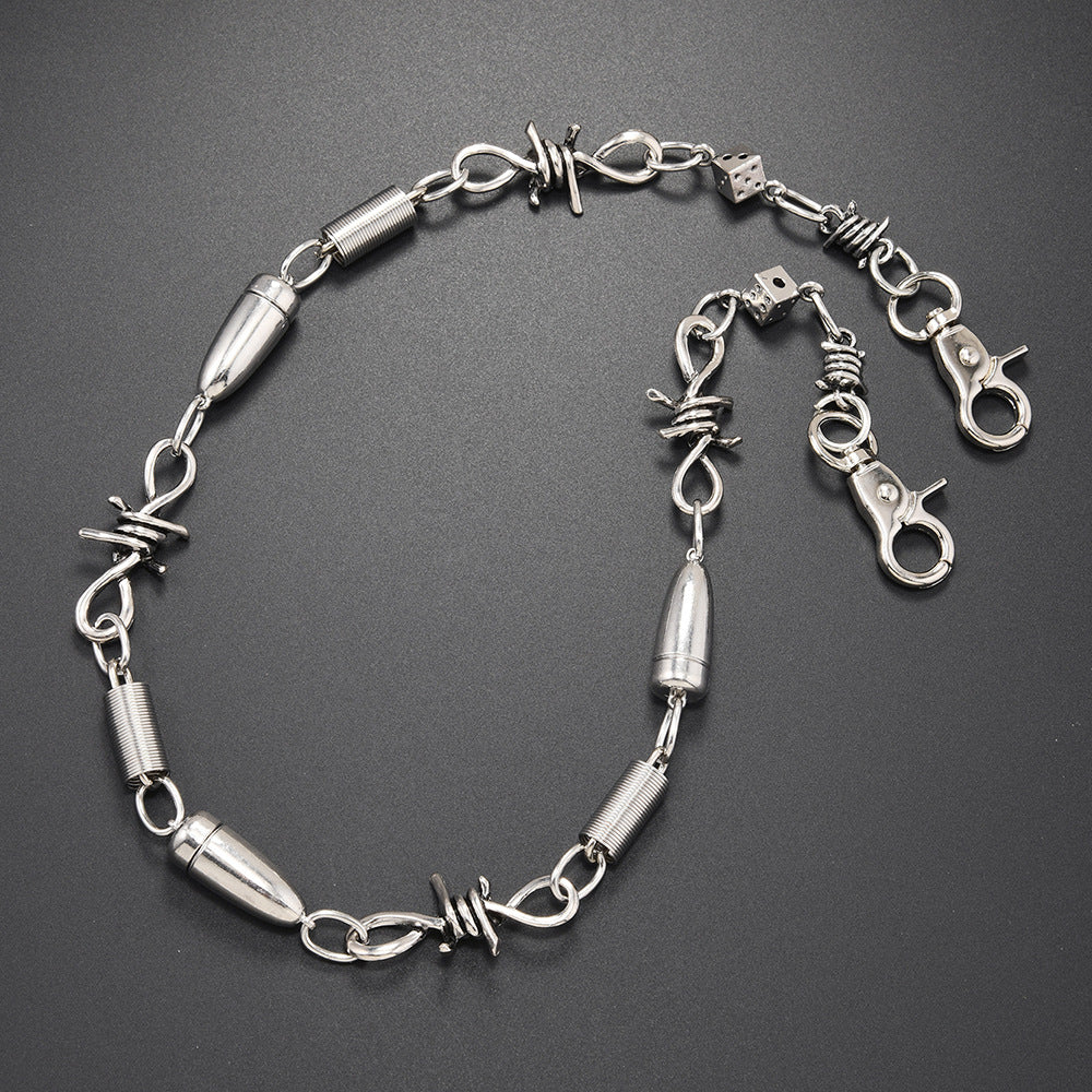 Trendy thorn thorn pants chain