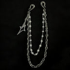 Simple Hip-Hop Double Pearl Shell Jeans Chain