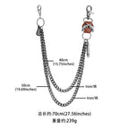 Creative double gun bullet retro double layer bold trouser chain