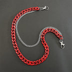 Double chain bold pearl red pants chain