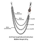 Three-chain thick skull hip-hop waist chain Halloween dark pants chain