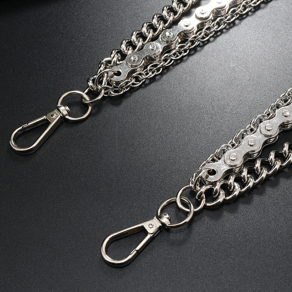 Multi-layer metal rope splicing trouser chain