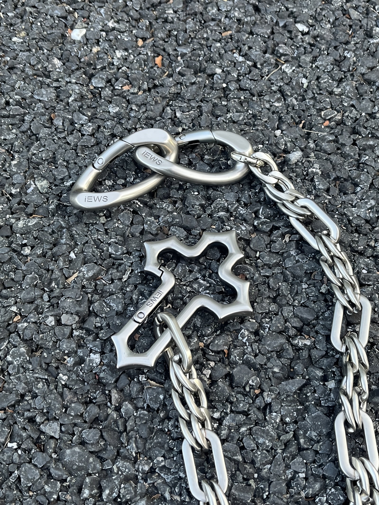 Cross stitching waist chain