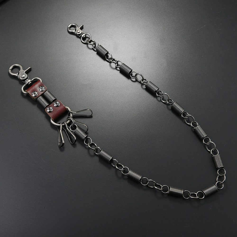 Fashionable metal spring trouser chain