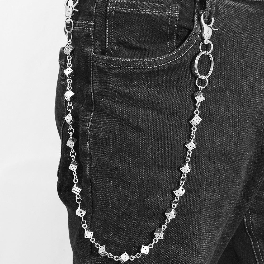Metal dice pants chain