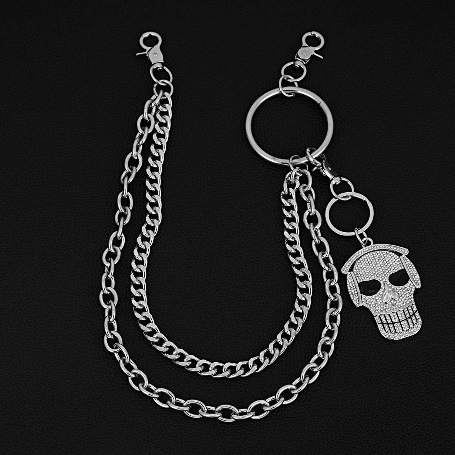 Heavy texture double punk trouser chain