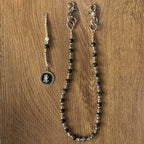 Black Flash Stone Alloy Bead Pants Chain