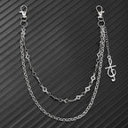 Double-chain trouser chain with musical note pendant