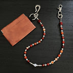 Red lion head artificial stone handmade beaded trouser chain