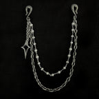 Simple Hip-Hop Double Pearl Shell Jeans Chain