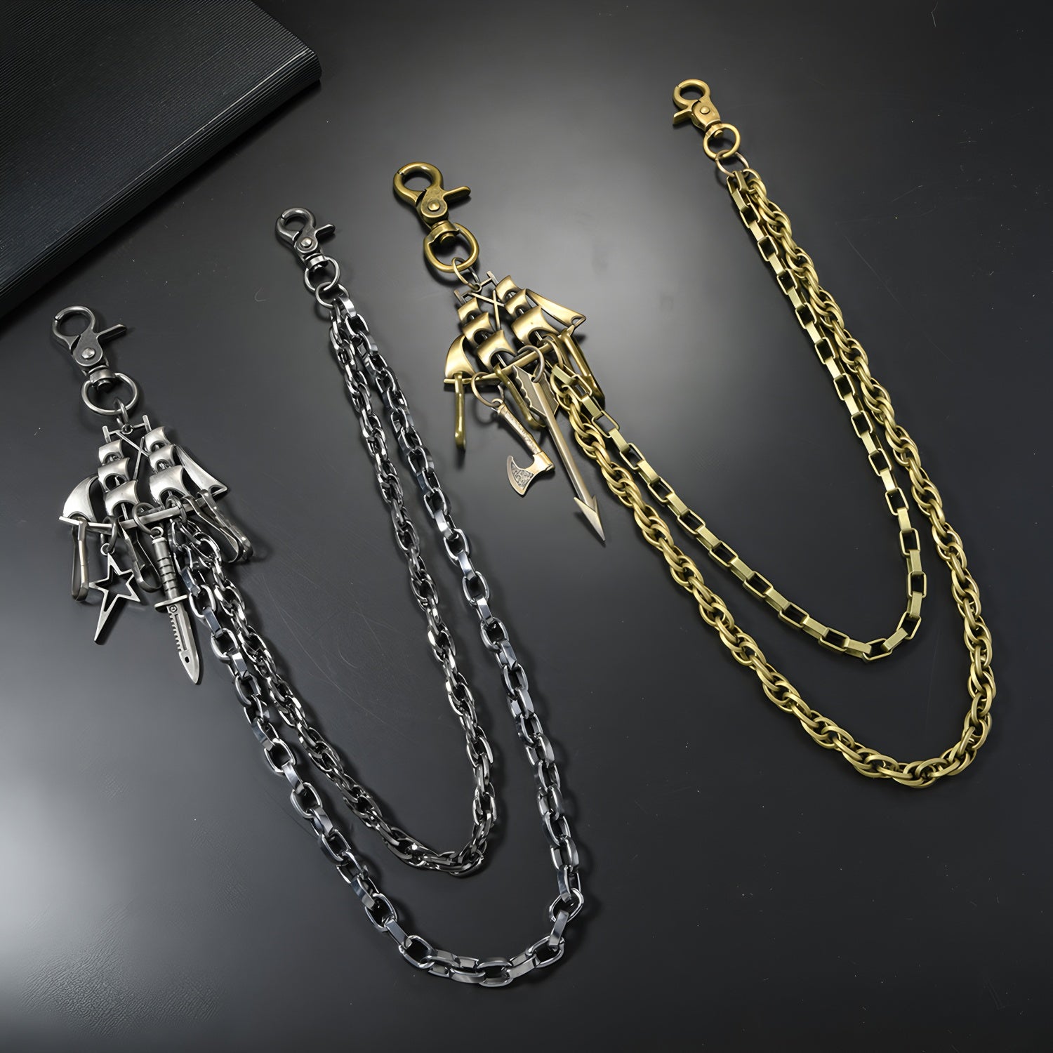 Personalized metal chain multi-layer pants chain