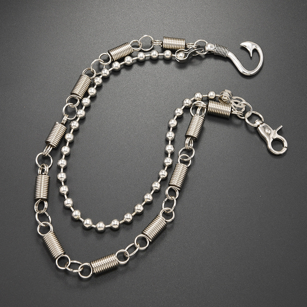 Metal spring accessory trouser chain