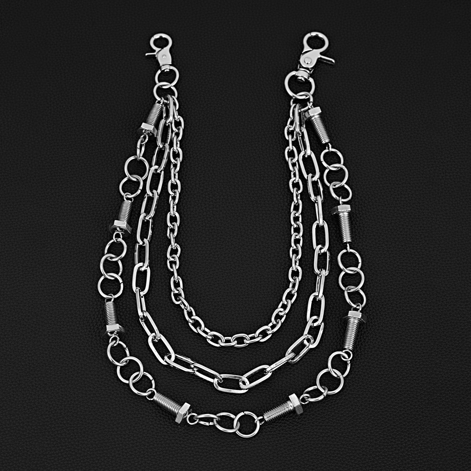 Personalized screw metal trouser chain