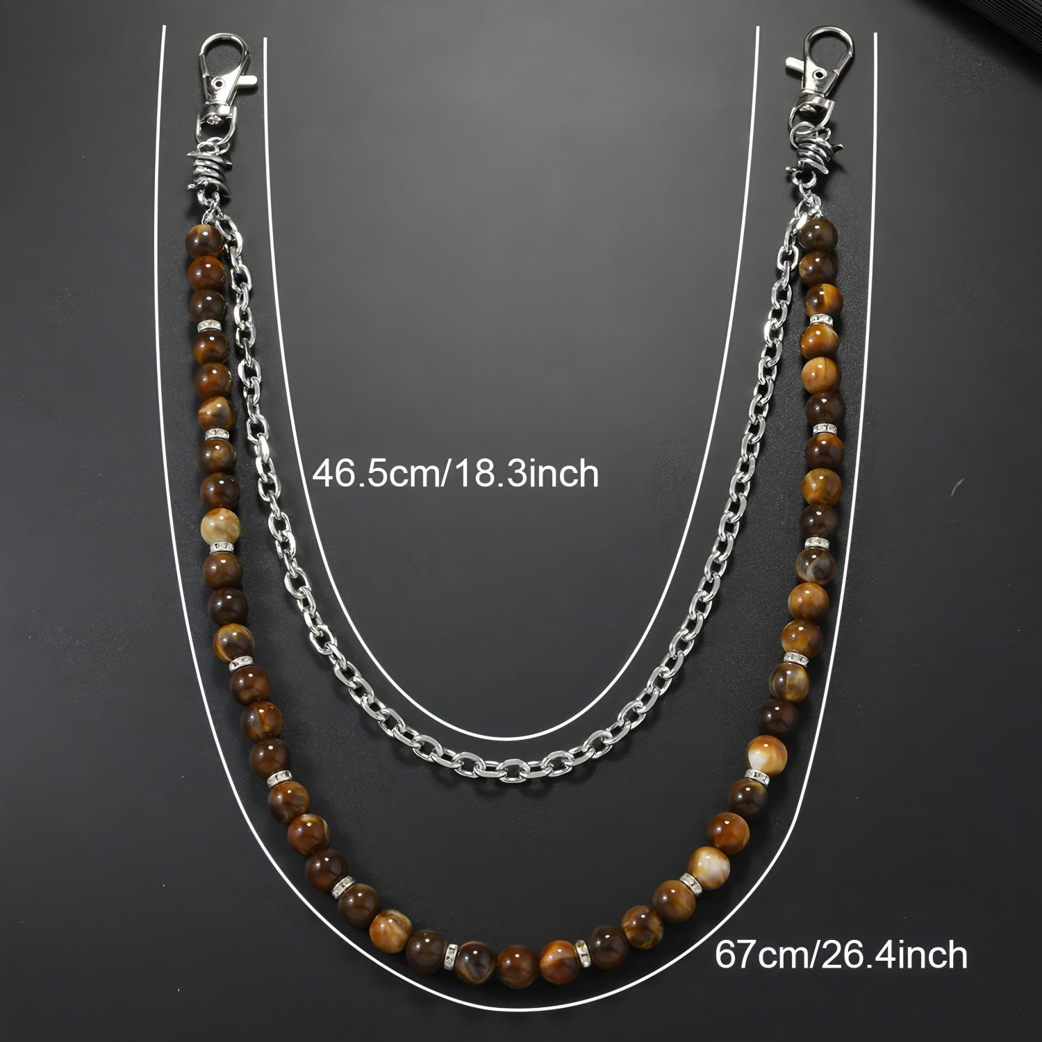 Fashionable Tiger Eye Bead Pants Chain