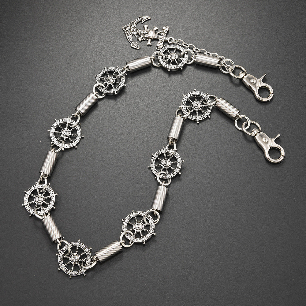 Punk Wind Anchor Rudder Pants Chain