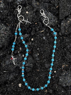 Volcanic stone waist pendant pants chain