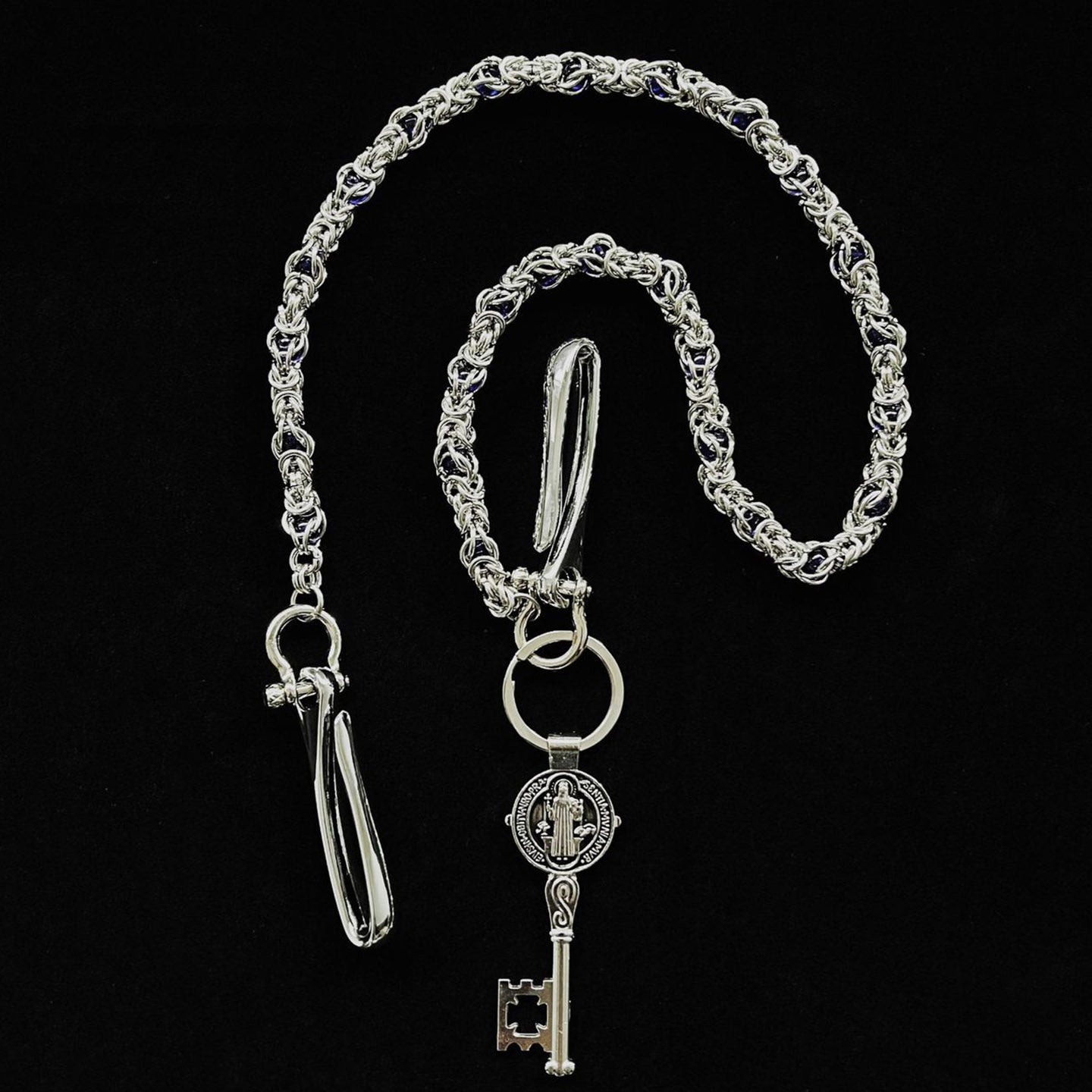 Purple-Dragon Bone Bead Pants Chain