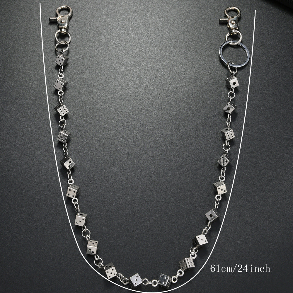Metal dice pants chain