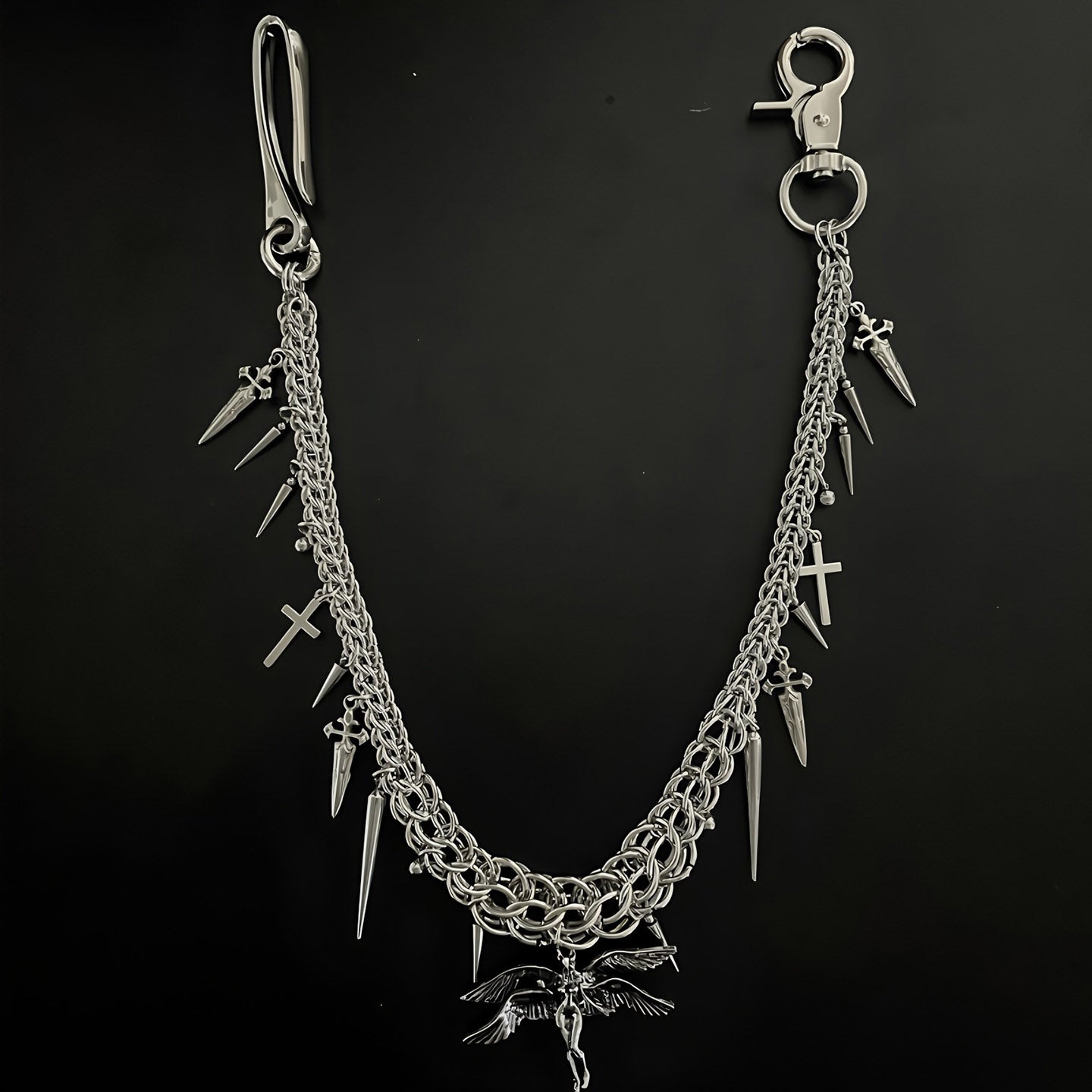 European and American chain mail rivet pants chain