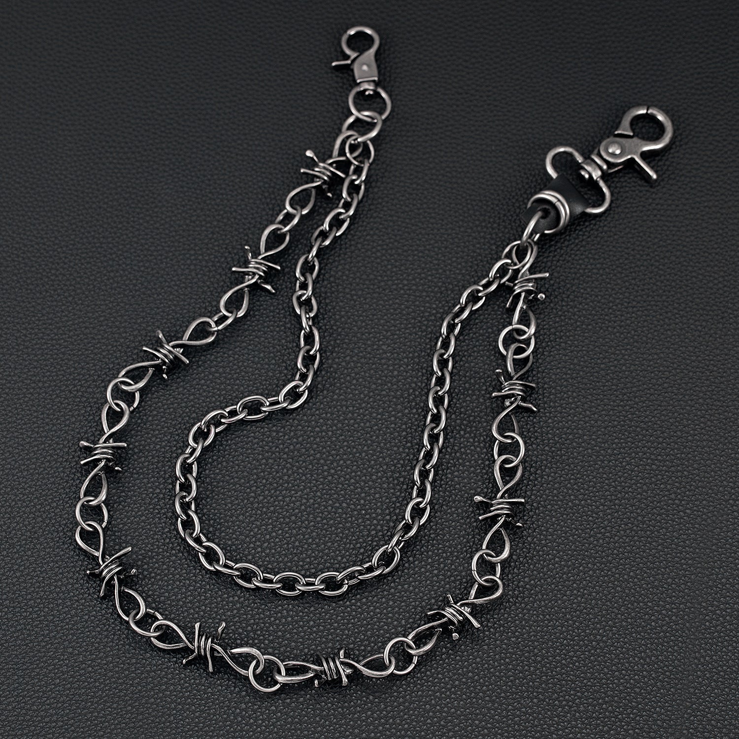 American style double-layer black trouser chain