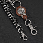 Cowhide Eagle Melon Thick Double-Layer Pants Chain