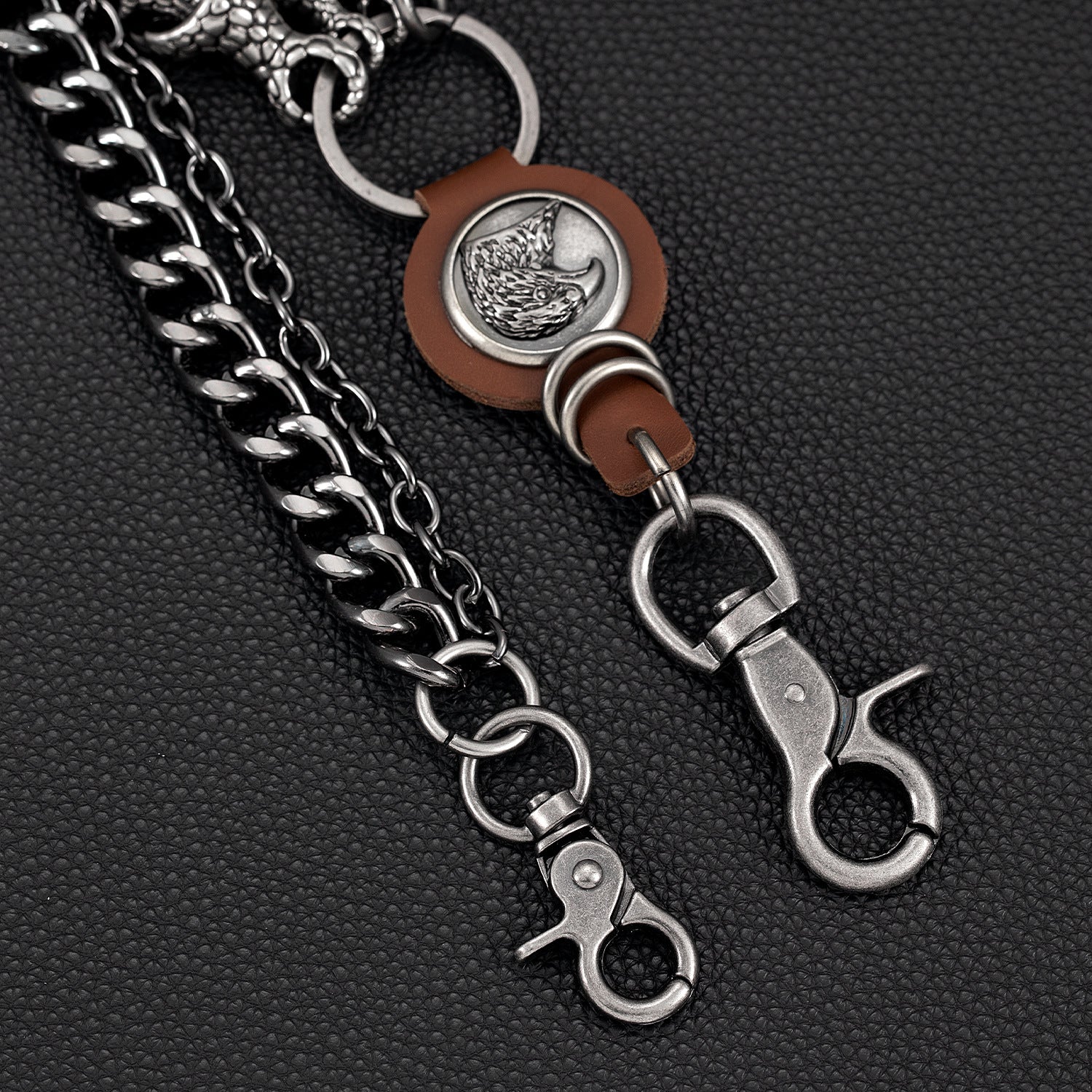 Cowhide Eagle Melon Thick Double-Layer Pants Chain
