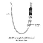 Hip-hop double-layer skull cross single-layer trouser chain