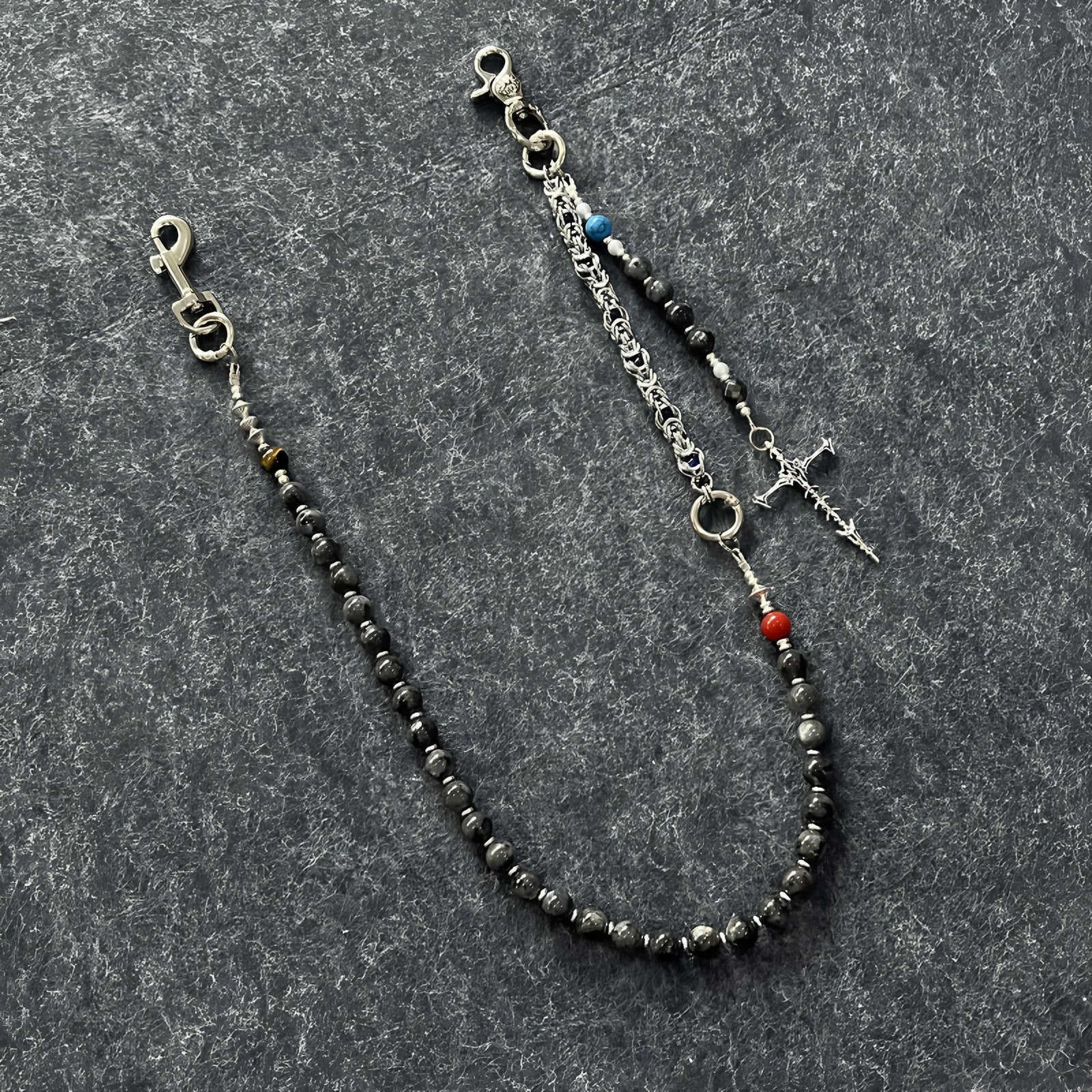 Retro street handmade design multi-element trouser chain