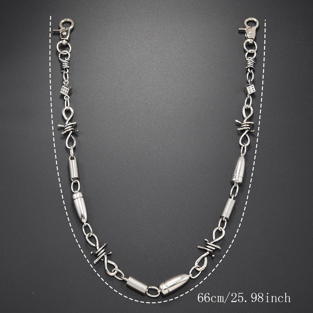 Trendy thorn thorn pants chain