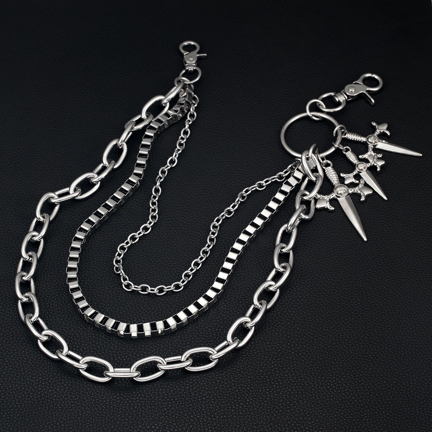 Skull Cross Triple Jeans Chain
