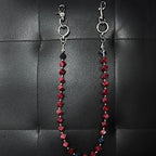 Ink-dyed acrylic red bead jeans chain