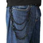 Three-layer fashionable black trouser chain