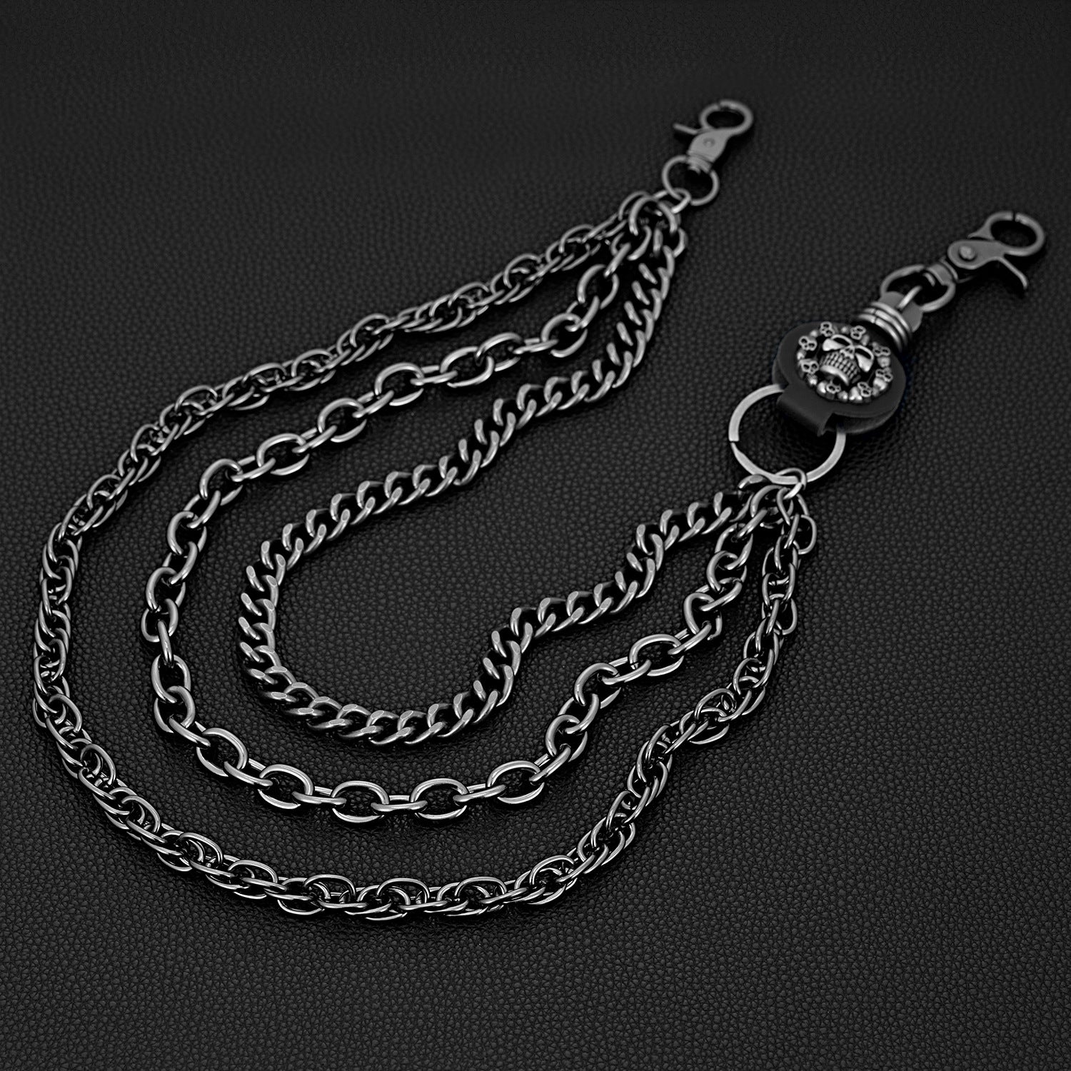 Three-chain thick skull hip-hop waist chain Halloween dark pants chain