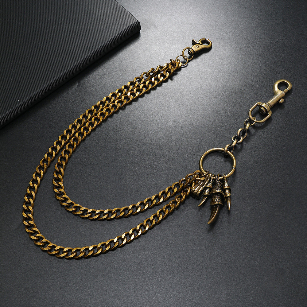 Vintage alloy eagle claw pants chain