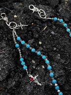 Volcanic stone waist pendant pants chain