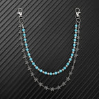 Fashionable turquoise beaded pant chain