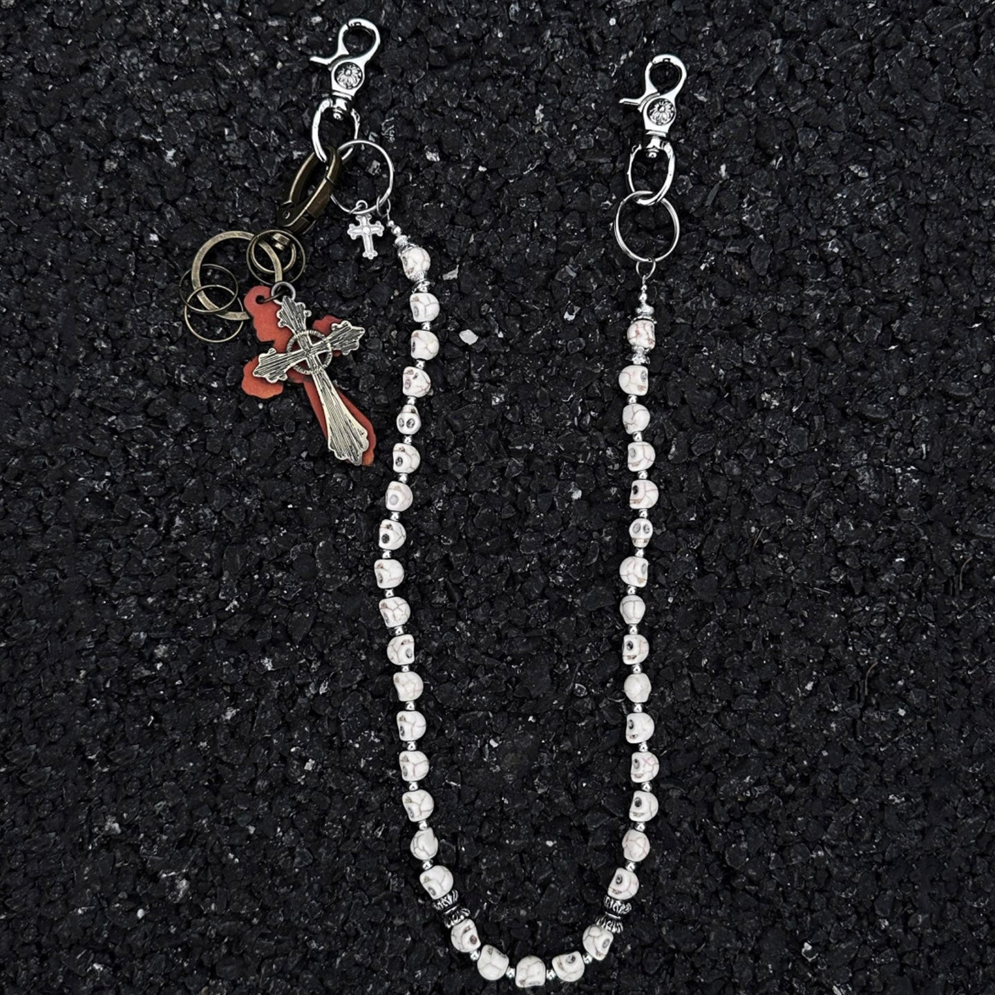 Volcanic Stone Multicolor Cross Pants Chain