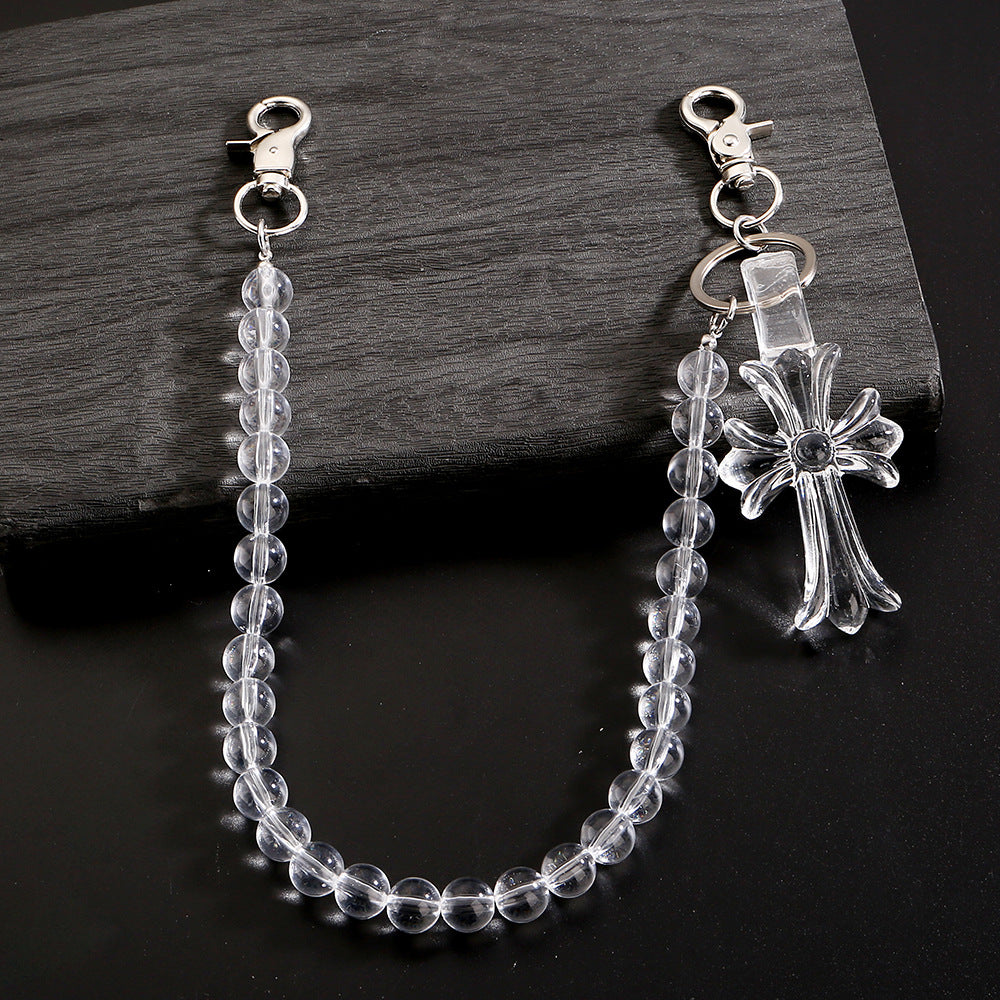 White crystal unique design trouser chain