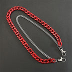 Double chain bold pearl red pants chain