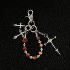 Vintage Red Rendering Stone Handmade Keychain