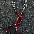 Volcanic stone red waist pendant pants chain